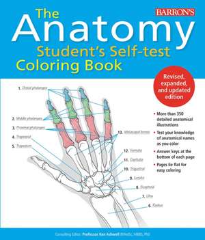 Anatomy Student's Self-Test Coloring Book de Barron's Educational Series