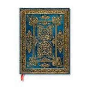 Paperblanks Blue Luxe Luxe Design Hardcover Journal Ultra Lined Elastic Band Closure 144 Pg 120 GSM