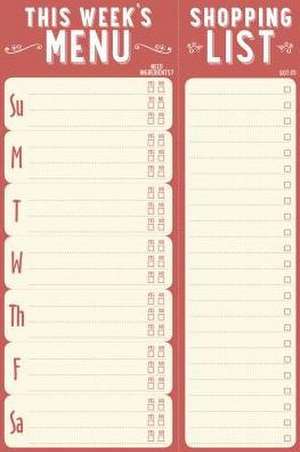 This Week's Menu Note Pad (60 Sheets) de Inc Peter Pauper Press