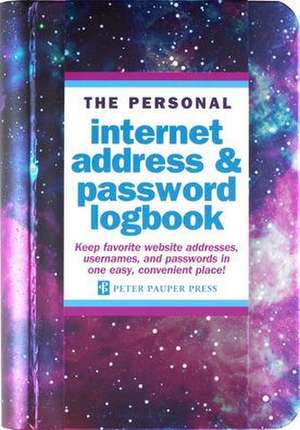 Galaxy Internet Address & Password Logbook de Inc Peter Pauper Press