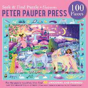 Unicorns Seek & Find 100-Piece Jigsaw Puzzle de Mona Meslier Menuau