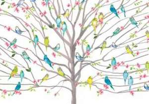 Tree of Budgies Note Cards (14 Cards, 15 Self-Sealing Envelopes) de Gerry Murray