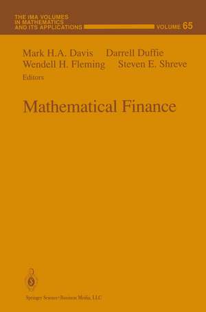 Mathematical Finance de Mark H.A. Davis