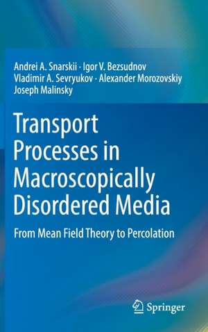 Transport Processes in Macroscopically Disordered Media: From Mean Field Theory to Percolation de Andrei A. Snarskii