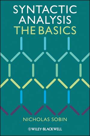 Syntactic Analysis – The Basics de N Sobin