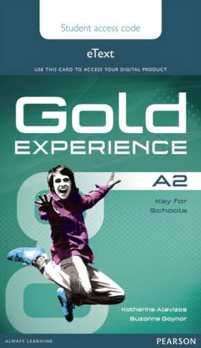 Gold Experience A2 eText Student Access Card de Kathryn Alevizos