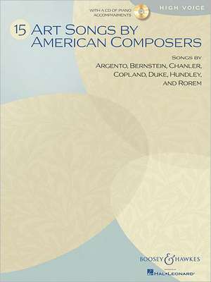 15 Art Songs by American Composers: High Voice, Book/CD de Hal Leonard Publishing Corporation