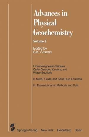 Advances in Physical Geochemistry de Surendra K. Saxena