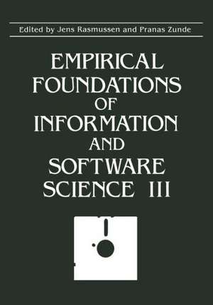 Empirical Foundations of Information and Software Science III de Jens Rasmussen