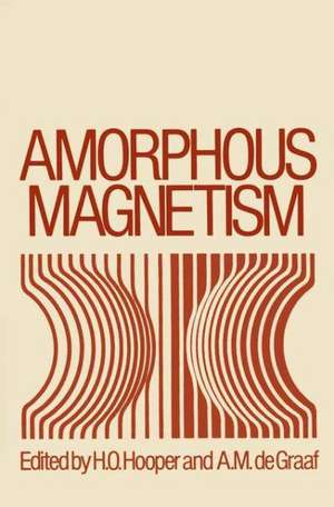 Amorphous Magnetism: Proceedings of the International Symposium on Amorphous Magnetism, August 17–18, 1972, Detroit, Michigan de H. Hooper