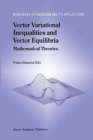 Vector Variational Inequalities and Vector Equilibria: Mathematical Theories de F. Giannessi