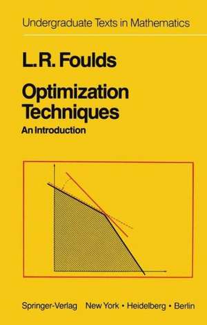 Optimization Techniques: An Introduction de L. R. Foulds