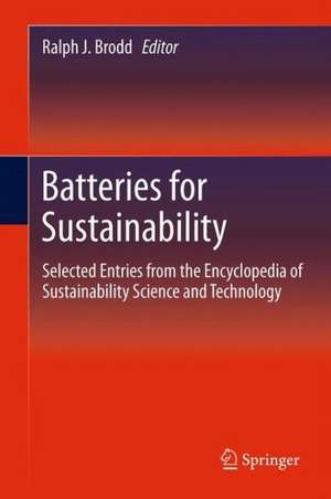 Batteries for Sustainability: Selected Entries from the Encyclopedia of Sustainability Science and Technology de Ralph J. Brodd