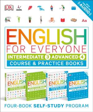 English for Everyone: Intermediate and Advanced Box Set: Course and Practice Books "Four-Book Self-Study Program de Dk