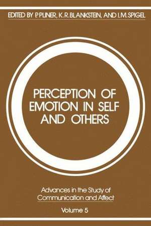 Perception of Emotion in Self and Others de Patricia Pliner