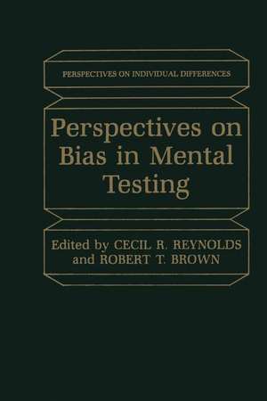 Perspectives on Bias in Mental Testing de Cecil Reynolds