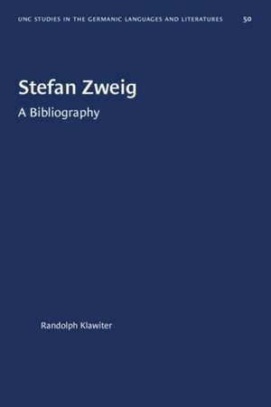 Stefan Zweig de Randolph J Klawiter