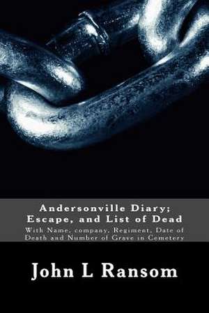 Andersonville Diary; Escape, and List of Dead de John L. Ransom