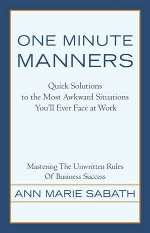 One Minute Manners de Sabath, Ann Marie