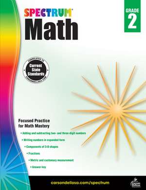 Spectrum Math Workbook, Grade 2 de Spectrum