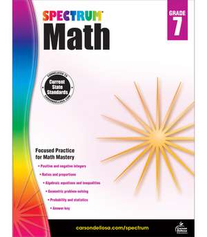 Spectrum Math Workbook, Grade 7 de Spectrum