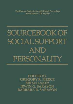 Sourcebook of Social Support and Personality de Gregory R. Pierce