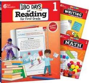 180 Days of Reading, Writing, and Math for First Grade 3-Book Set de Teacher Created Materials