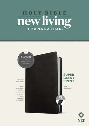 NLT Super Giant Print Bible, Filament Enabled (Leatherlike, Black, Indexed, Red Letter)