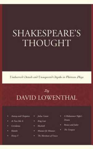 SHAKESPEARES THOUGHT UNOBSERVEPB de David Lowenthal