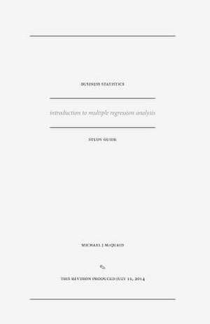 Business Statistics Study Guide de Michael J. McQuaid