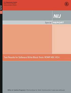 Test Results for Software Write Block Tools de U. S. Department Of Justice