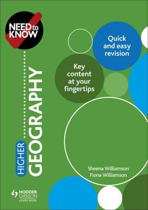 Need to Know: Higher Geography de Fiona Williamson