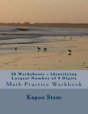 30 Worksheets - Identifying Largest Number of 9 Digits de Kapoo Stem