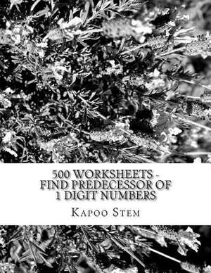 500 Worksheets - Find Predecessor of 1 Digit Numbers de Kapoo Stem