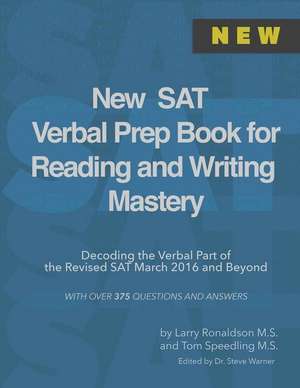 New SAT Verbal Prep Book for Reading and Writing Mastery de Steve Warner