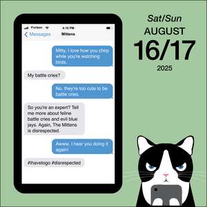 Texts from Mittens the Cat 2025 Day-to-Day Calendar: One Cat, Two Paws, Unlimited Drama de Angie Bailey