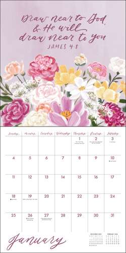 Scriptures and Florals 2026 Wall Calendar de Allison Loveall