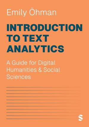 Introduction to Text Analytics de Emily Öhman