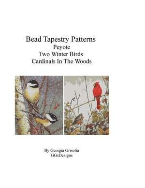 Bead Tapestry Patterns Peyote Two Winter Birds Cardinals in the Woods de Georgia Grisolia