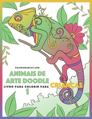 Livro Para Colorir de Animais de Arte Doodle Para Criancas 1 de Nick Snels