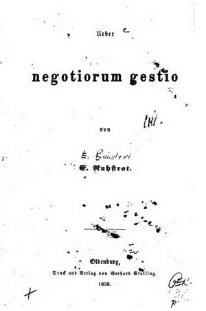 Veber Negotiorum Gestio de E. Ruhstrat