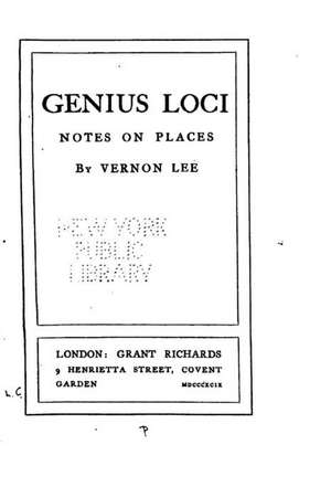 Genius Loci, Notes on Places de Vernon Lee