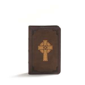 KJV Large Print Compact Reference Bible, Celtic Cross Brown Leathertouch de Holman Bible Publishers