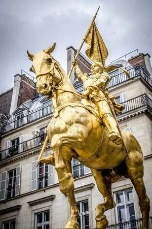 A Golden Statue of Joan of Arc on the Rue de Rivoli in Paris France Journal de Press, Benton