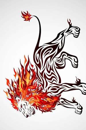 Tribal Fire Lion Art Journal de Cool Image