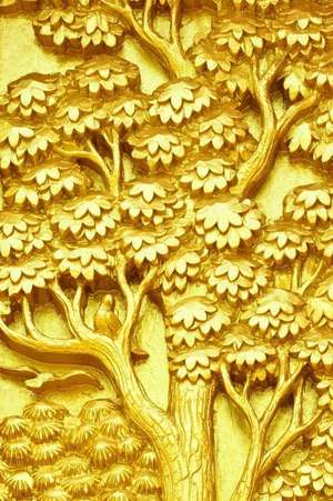 Golden Tree of Life Carving on Temple Door in Thailand Journal de Cs Creations