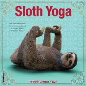 Sloth Yoga 2025 7 X 7 Mini Wall Calendar de Willow Creek Press