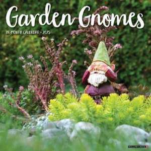 Garden Gnomes 2025 12 X 12 Wall Calendar de Willow Creek Press