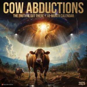 Cow Abductions 2025 12 X 12 Wall Calendar de Willow Creek Press