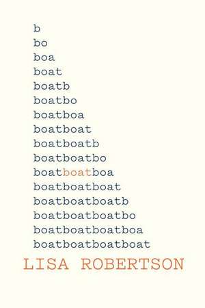 Boat de Lisa Robertson